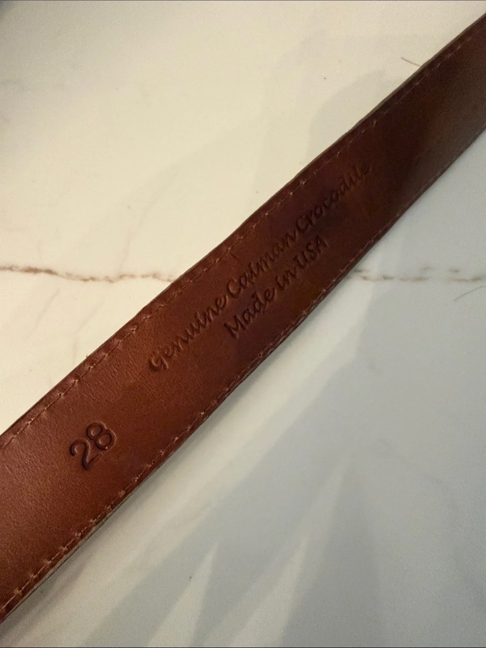 Vintage Pat Arias Serling Silver Genuine Caiman Crocodile Belt